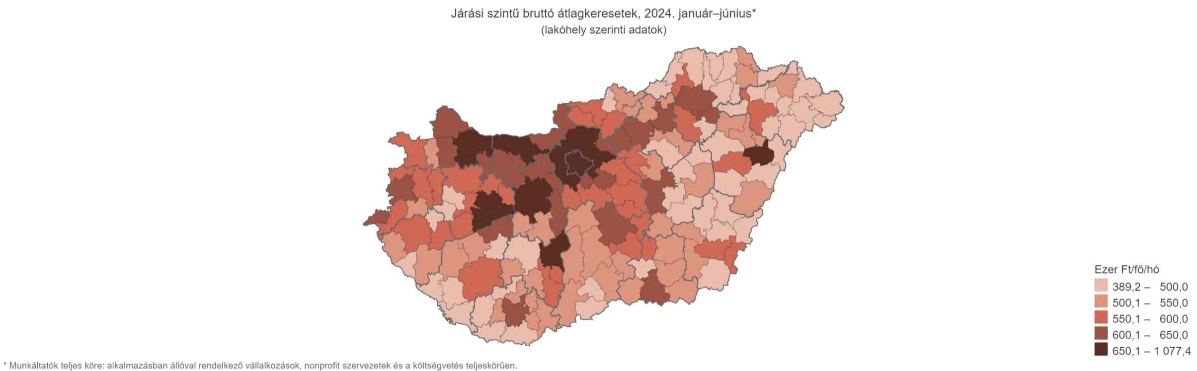 Ezekben a kerületekben a legmagasabbak az átlagfizetések